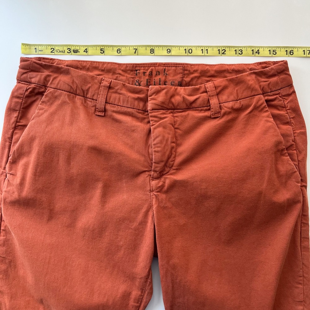 Frank & Eileen Wicklow Chino Crop Pants Raw Hem Womens 6 Rust - Picture 8 of 12